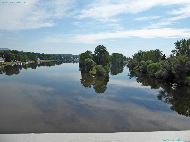 Litoměřice - Confluence de l'Ohře (à droite) et de l'Elbe (à gauche)