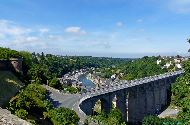 Dinan - La Tour Sainte Catherine, Le Viaduc et le Port depuis les Remparts