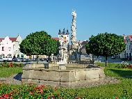 Telč - Horní kašna se sochou Siléna