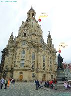 Dresden - Frauenkirche et Martin Luther Statue &mdash; ⑴ Frauenkirche &mdash; ⑵ Martin Luther Statue