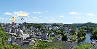 Châteaulin - Vue panoramique &mdash; ⑴ Hôtel de Ville &mdash; ⑵ Église Notre-Dame
