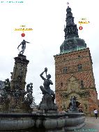 Hillerød - Frederiksborg Slot &mdash; ⑴ Neptunspringvandet &mdash; ⑵ Fangetårnet
