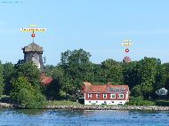 Stockholm - Saltsjön &mdash; ⑴ Waldemarsuddes oljekvarn &mdash; ⑵ Bredablick