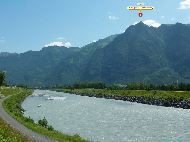 Le Rhin - Mittagspitz  - entre Vild et Wartau (Lichtenstein en face)