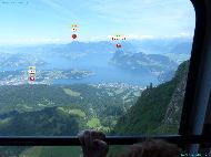Pilatus (2100m) - Redescente par le téléphérique &mdash; ⑴ Rigi &mdash; ⑵ Bürgenstock &mdash; ⑶ Horw