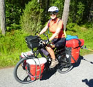 Configuration CAMPING : Sacs ORTLIEB Back Roller Classic à l'avant et l'arrière. Et sac de camping ORTLIEB X-PLORER au dessus des sacoches arrières.
